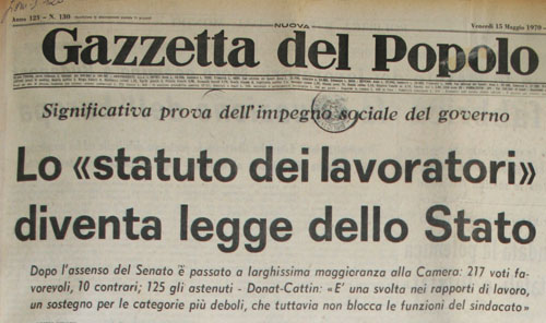 I 40 anni dello Statuto dei Lavoratori